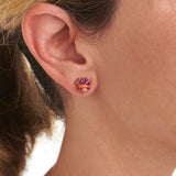 Gogo Coral and Pink Sapphire Stud Earrings