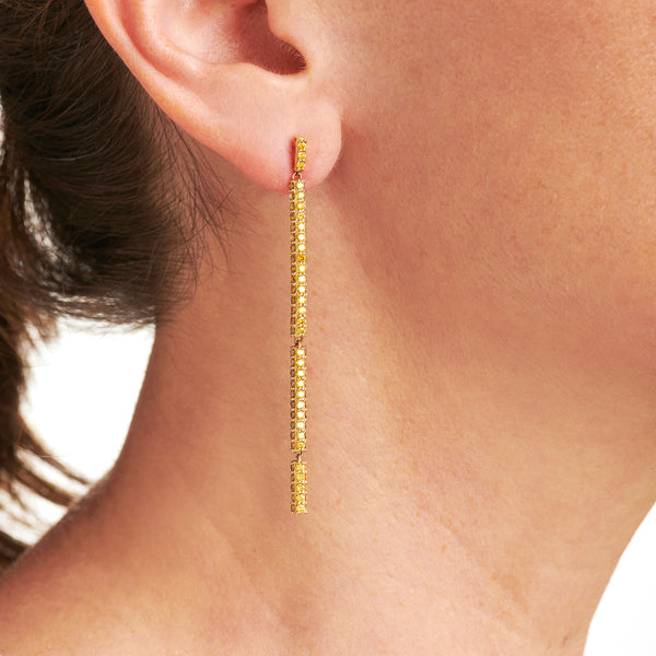 Canary Diamond Stick Drop Earrings