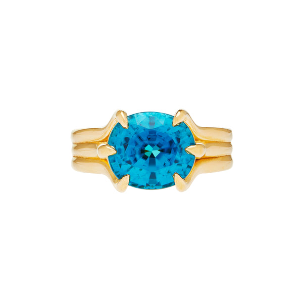 Clementine Vivid Blue Zicron Ring