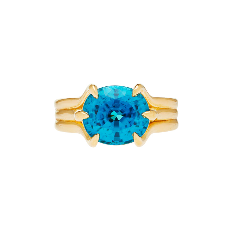 Clementine Vivid Blue Zicron Ring