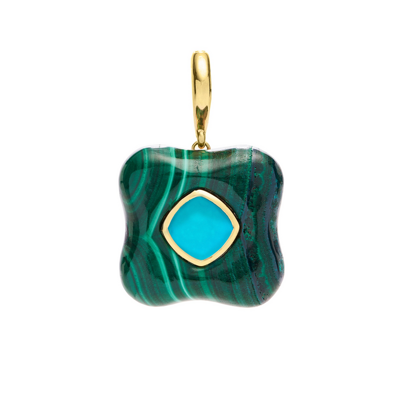 Maxi Draper Turquoise and Malachite Pendant