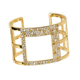 Cubist Offset Square Pane Cuff with White and Canary Diamonds