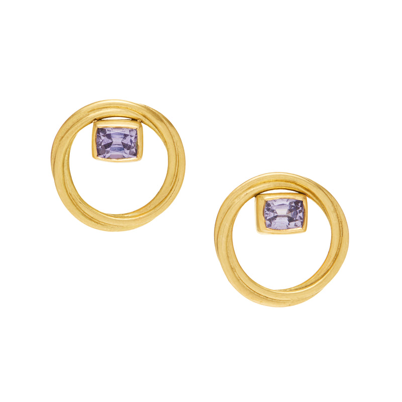 Vertigo Midi Lavender Spinel Hoop Earrings