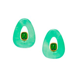 Old Fashioned Tsavorite and Chrysoprase Earrings