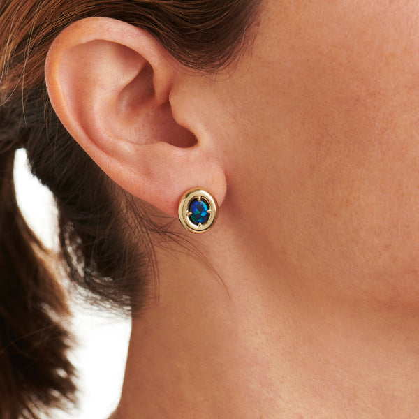 Balloon Black Opal Stud Earrings