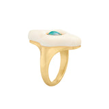 Madison Opal and Mastodon Fossil Ring