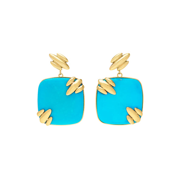 Jojo Turquoise Cushion Earrings