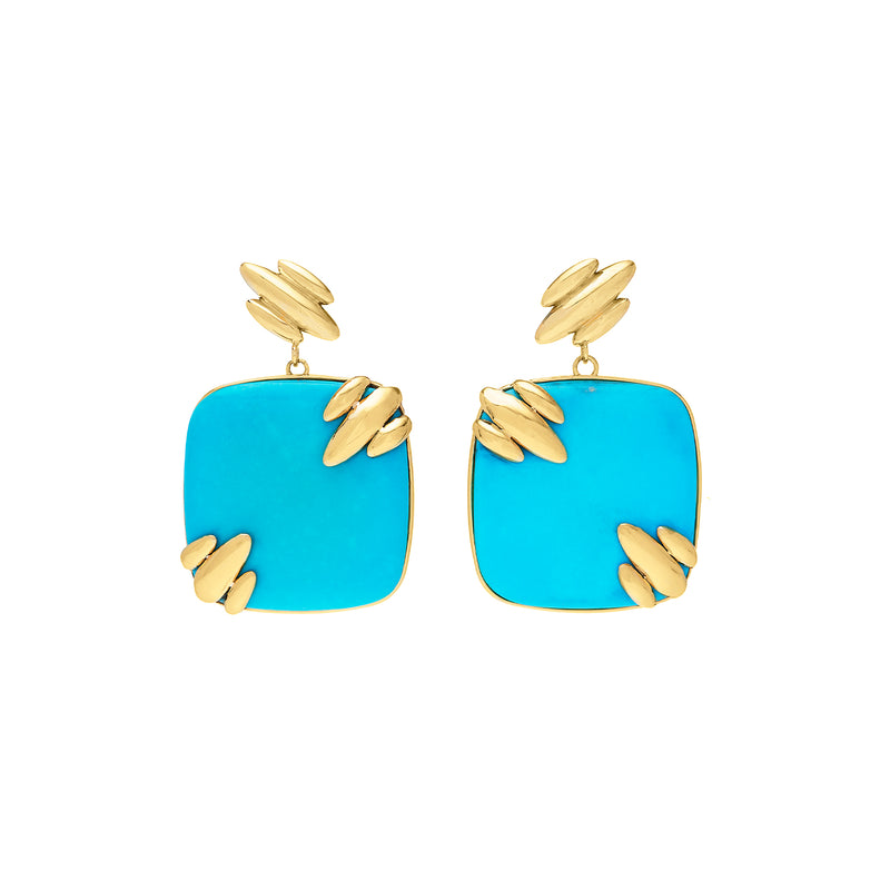 Jojo Turquoise Cushion Earrings