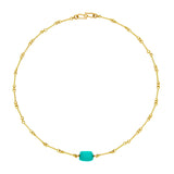 15 1/2" Signature Micro-Link Chain with Turquoise