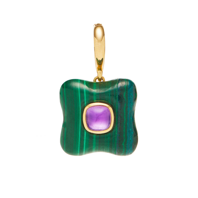 Demi Draper Malachite Amethyst Pendant