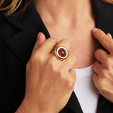 Balloon Pink Cabochon Tourmaline Ring