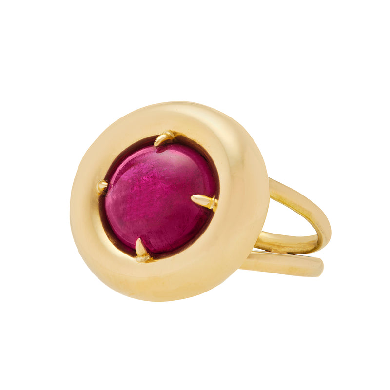 Balloon Pink Cabochon Tourmaline Ring