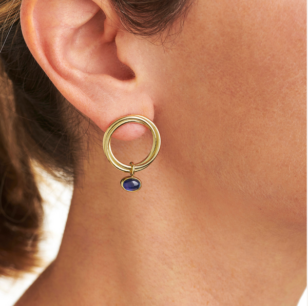 Vertigo Large Sapphire Hoop Earrings