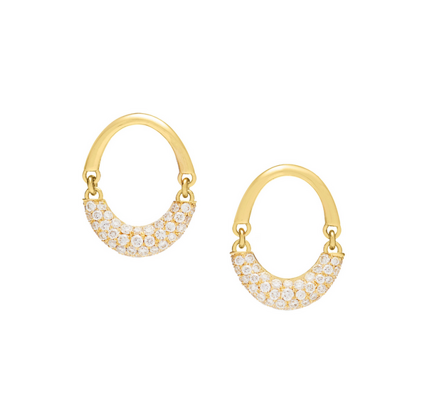 Swinging Oval Diamond Pixie Hoop Earrings