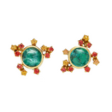 Carly Indicolite and Orange Sapphire Stud Earrings